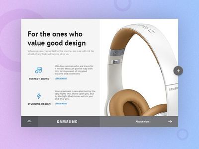 一組耳機產品著陸頁網頁設計主圖分享